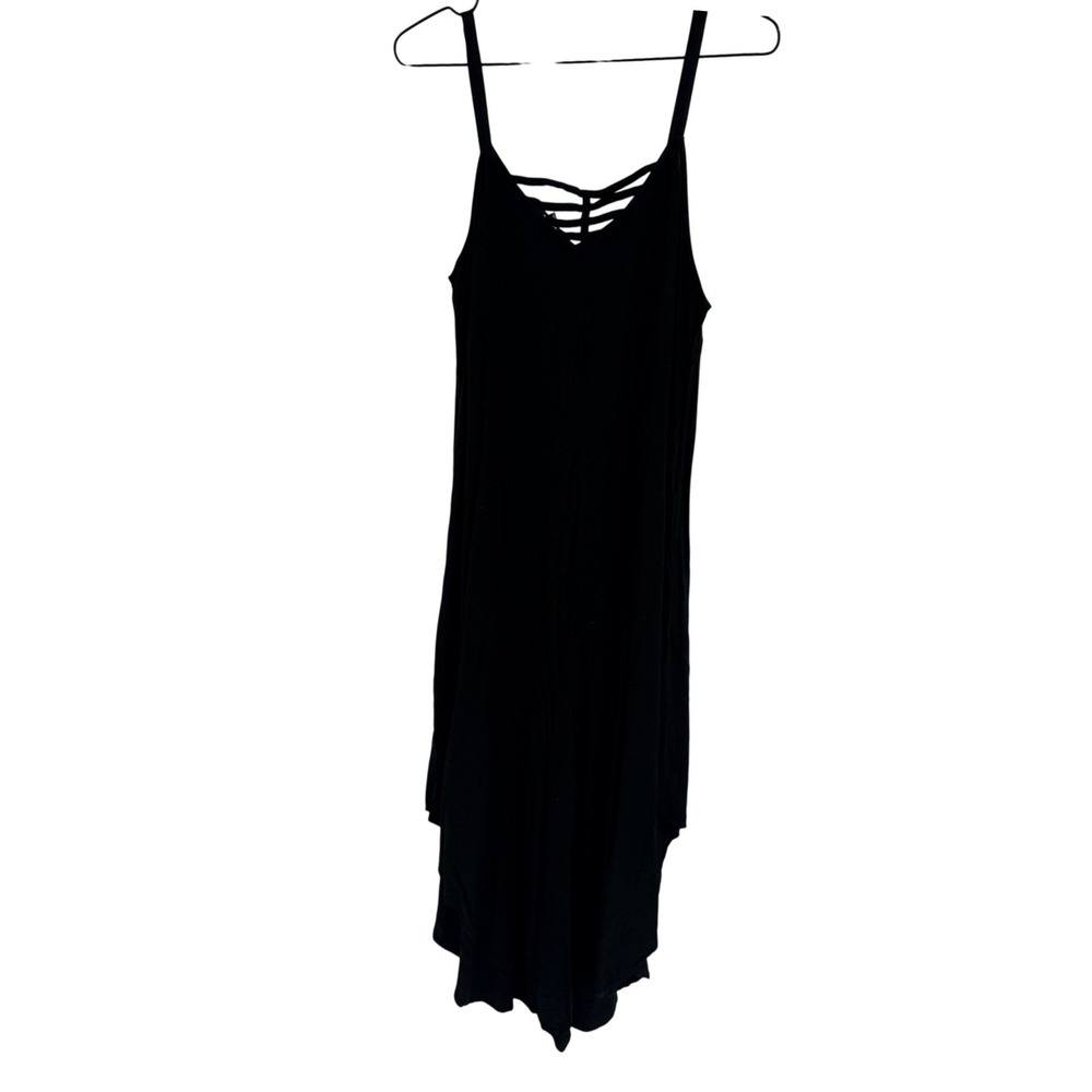 MSK Black Wide Leg Jumpsuit Size L Strappy Cage Neck Sleeveless Boho Elevated